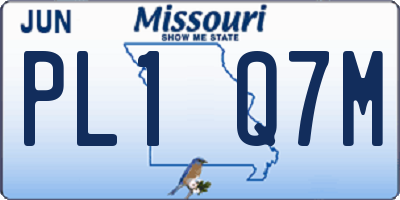 MO license plate PL1Q7M