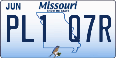 MO license plate PL1Q7R