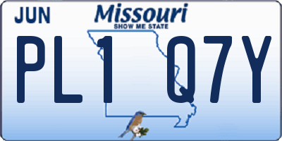 MO license plate PL1Q7Y