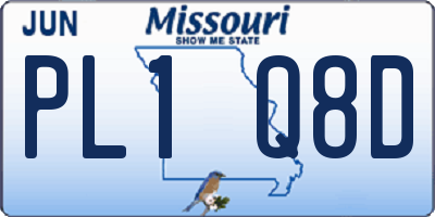 MO license plate PL1Q8D