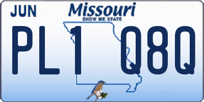 MO license plate PL1Q8Q