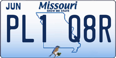 MO license plate PL1Q8R