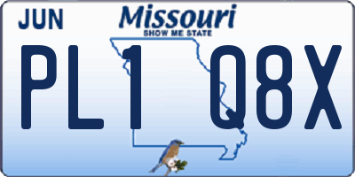 MO license plate PL1Q8X