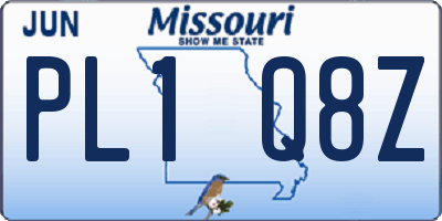 MO license plate PL1Q8Z
