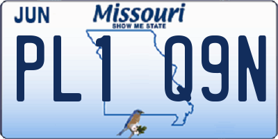 MO license plate PL1Q9N