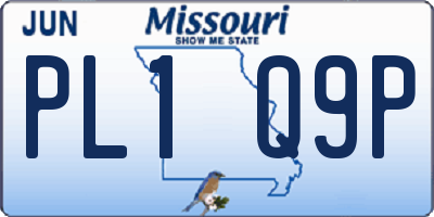 MO license plate PL1Q9P