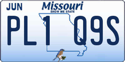 MO license plate PL1Q9S