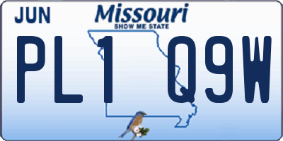 MO license plate PL1Q9W
