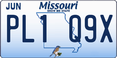 MO license plate PL1Q9X