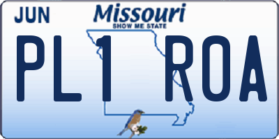 MO license plate PL1R0A