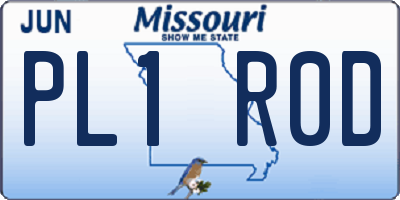 MO license plate PL1R0D