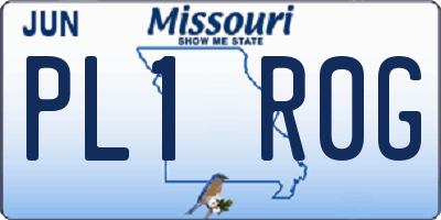 MO license plate PL1R0G