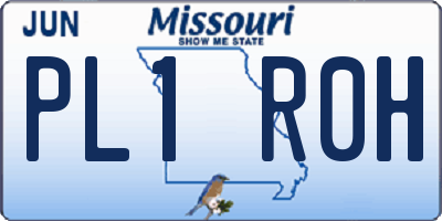 MO license plate PL1R0H