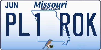 MO license plate PL1R0K