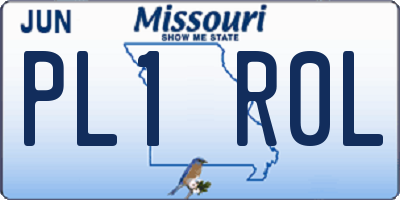 MO license plate PL1R0L