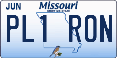 MO license plate PL1R0N