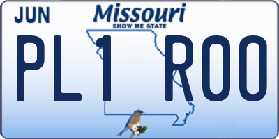 MO license plate PL1R0O