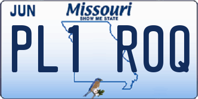 MO license plate PL1R0Q