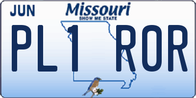 MO license plate PL1R0R
