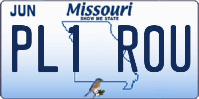 MO license plate PL1R0U