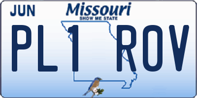 MO license plate PL1R0V