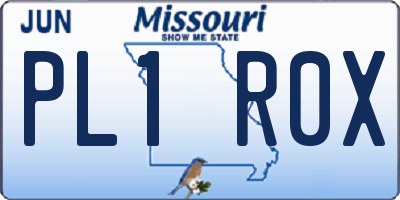 MO license plate PL1R0X