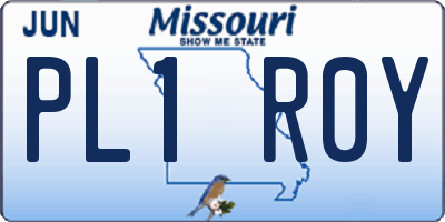 MO license plate PL1R0Y