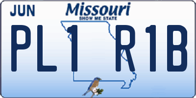 MO license plate PL1R1B