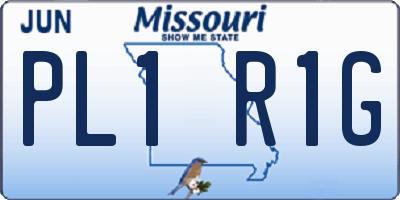 MO license plate PL1R1G