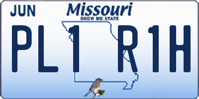 MO license plate PL1R1H