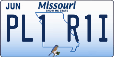 MO license plate PL1R1I