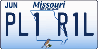 MO license plate PL1R1L