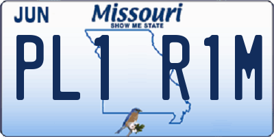 MO license plate PL1R1M