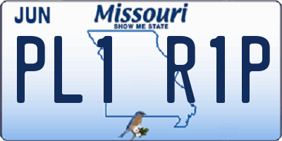 MO license plate PL1R1P