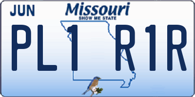MO license plate PL1R1R