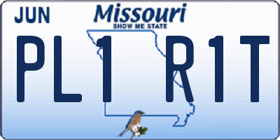 MO license plate PL1R1T