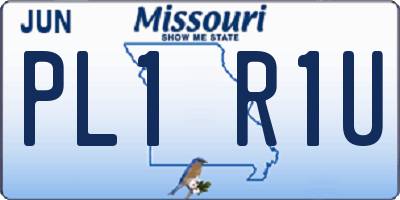 MO license plate PL1R1U