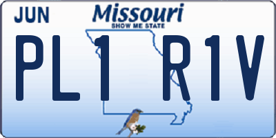 MO license plate PL1R1V