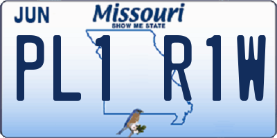 MO license plate PL1R1W