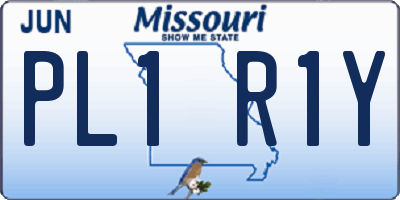 MO license plate PL1R1Y