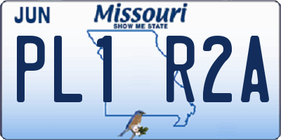 MO license plate PL1R2A