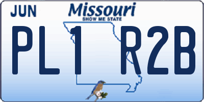MO license plate PL1R2B