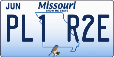 MO license plate PL1R2E