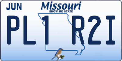 MO license plate PL1R2I
