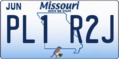 MO license plate PL1R2J