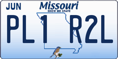 MO license plate PL1R2L