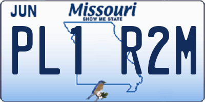 MO license plate PL1R2M