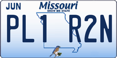MO license plate PL1R2N