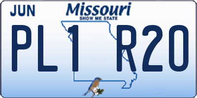 MO license plate PL1R2O