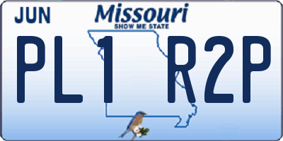MO license plate PL1R2P